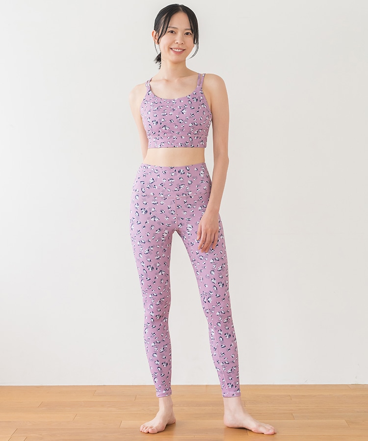 新品【SUKALA】L 小花柄 ショートタンクトップ＆レギンスセット ラバ