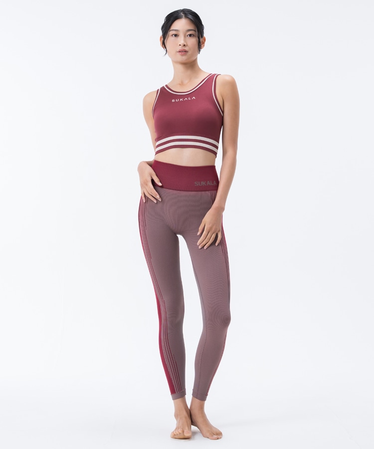SUKALA】シャドーストライプメランジレギンス(S・M・Lサイズ