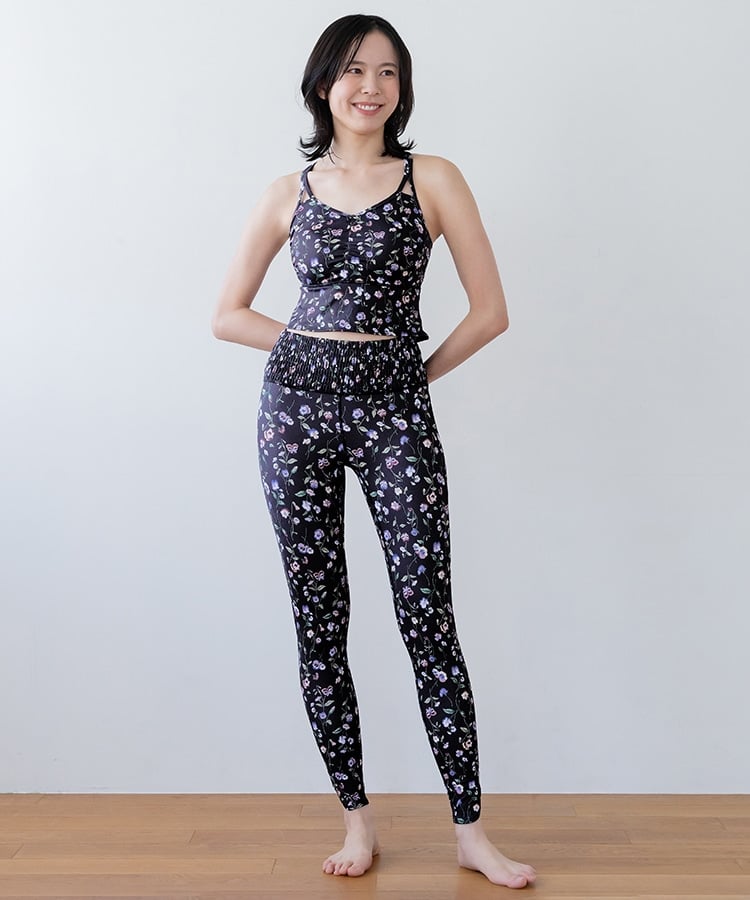 SUKALA】スプリングフラワーシャーリングレギンス(S・Mサイズ 忘れな草