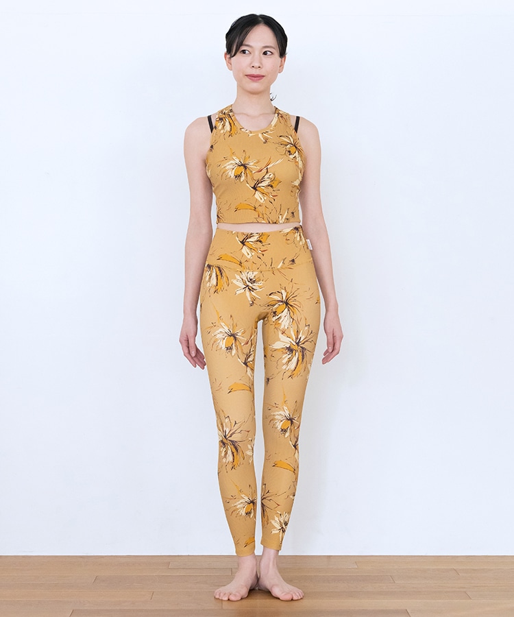 SUKALA】リブBigフラワープリントショートタンクトップ(S・M・Lサイズ