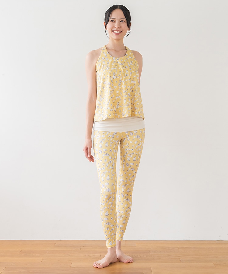 SUKALA】フラワープリントカバータンクトップ(XS・S・Mサイズ ダスティ