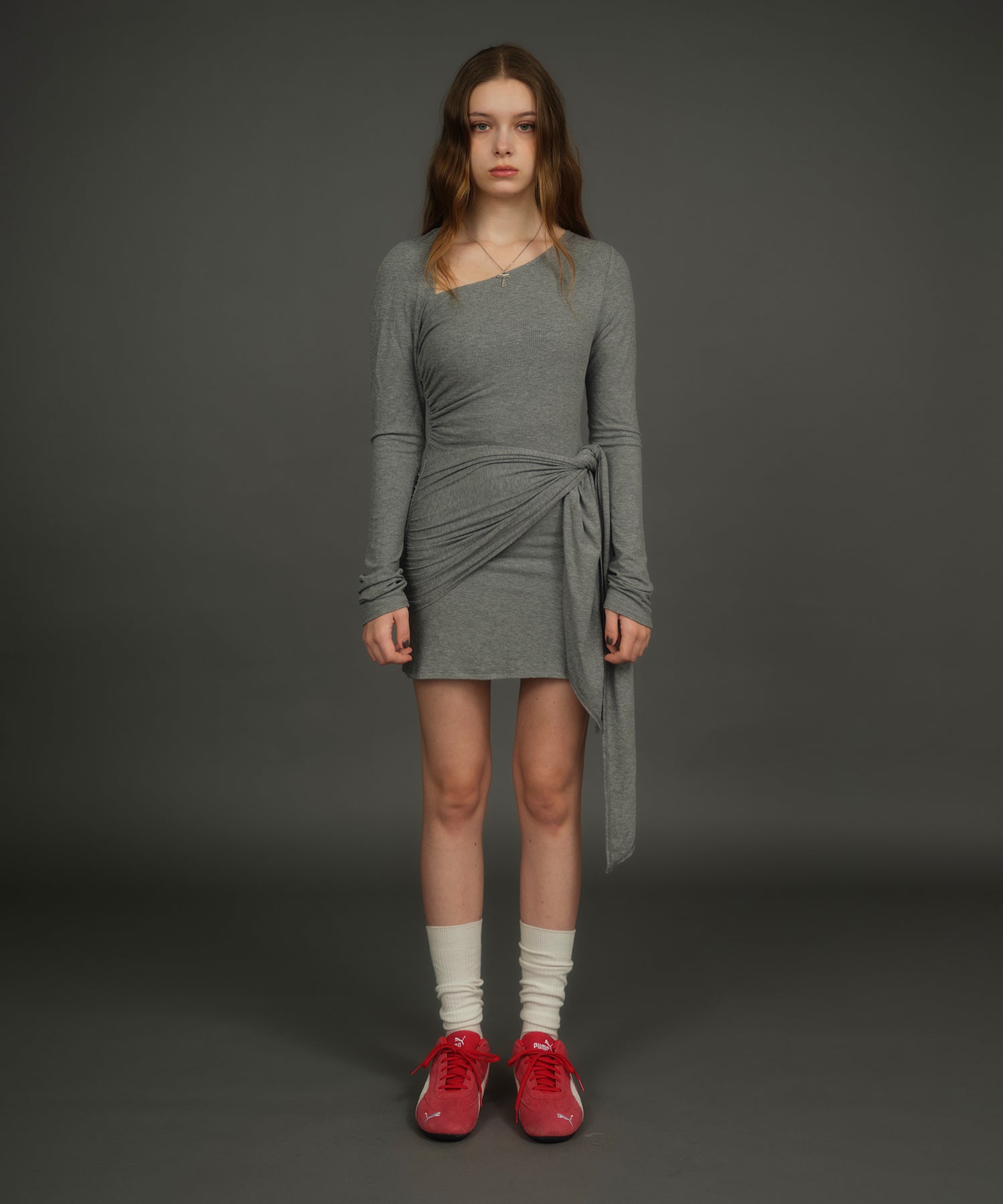 アシンメトリーリブミニドレス｜ACLENT（アクレント）