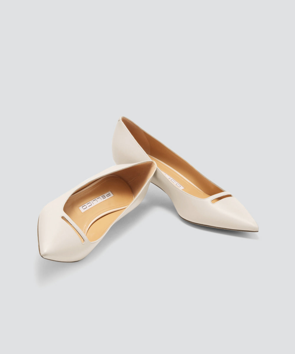 PELLICO | アネッリ スムース パンプス 3.5cm ASH WHITE - アマン