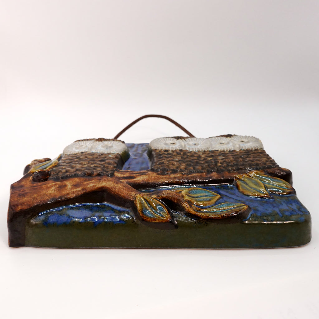 陶板 3羽のフクロウ ウィリー・フィッシャー スウェーデン EGO Willy