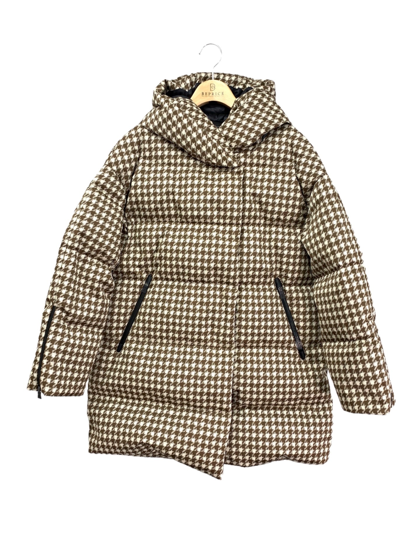 ヘルノ ラミナー ダウンコート 40 ブラウン 千鳥格子 Pl140DL | 中古