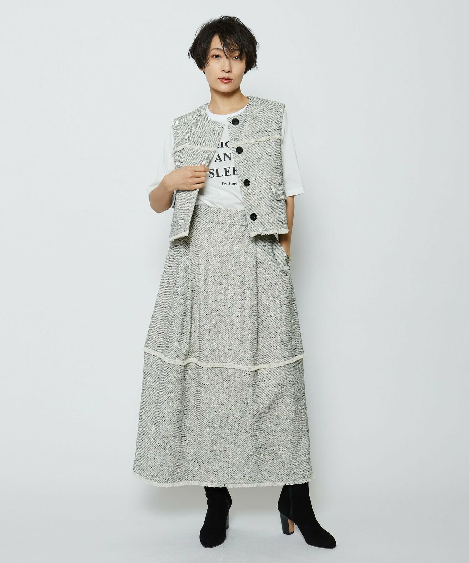 Lサイズ】ミックスツイードジレ｜BIGI online store - ビギ オンライン