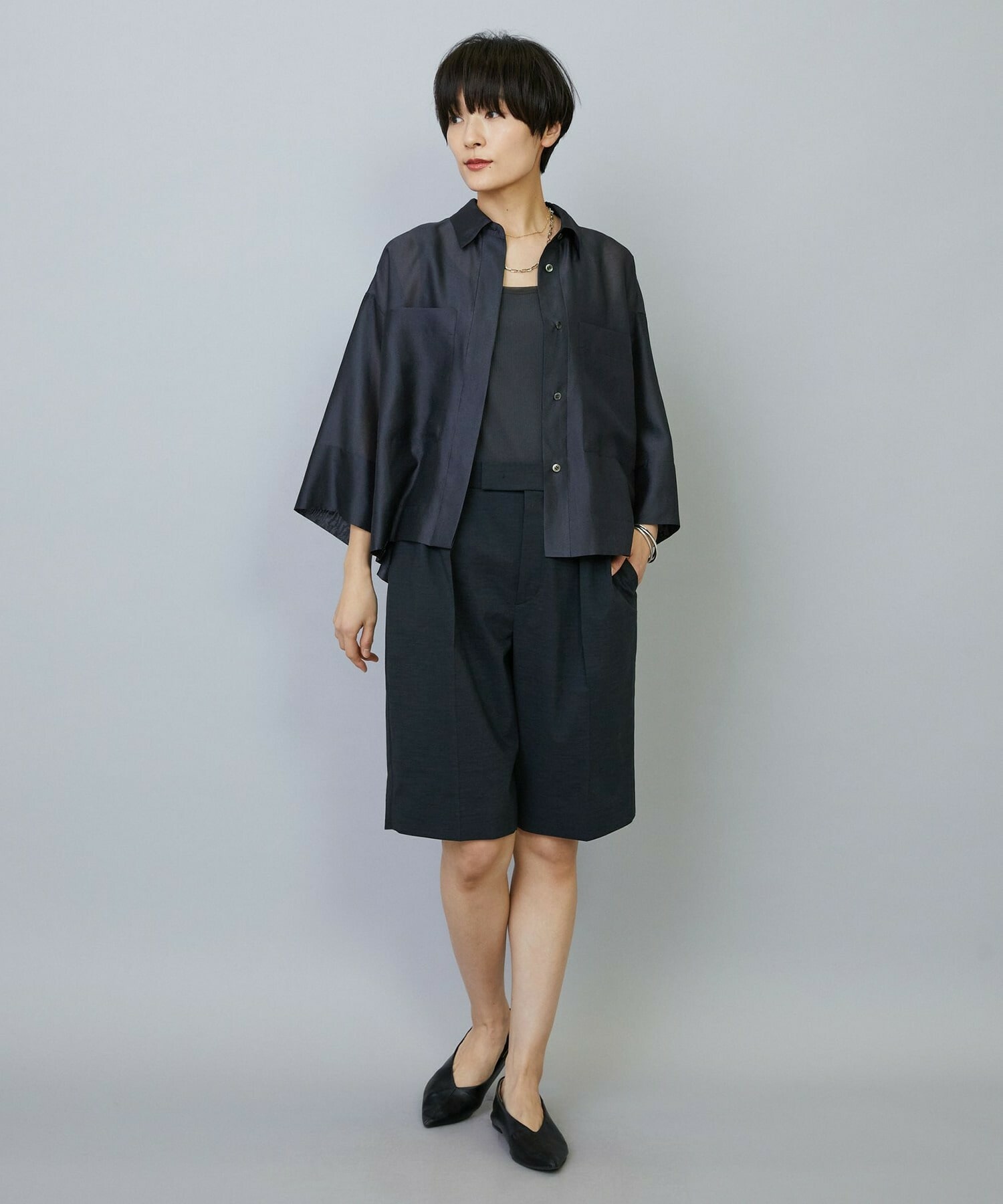 スタイリスト戸野塚かおるコラボ ドライリネンストレッチショート