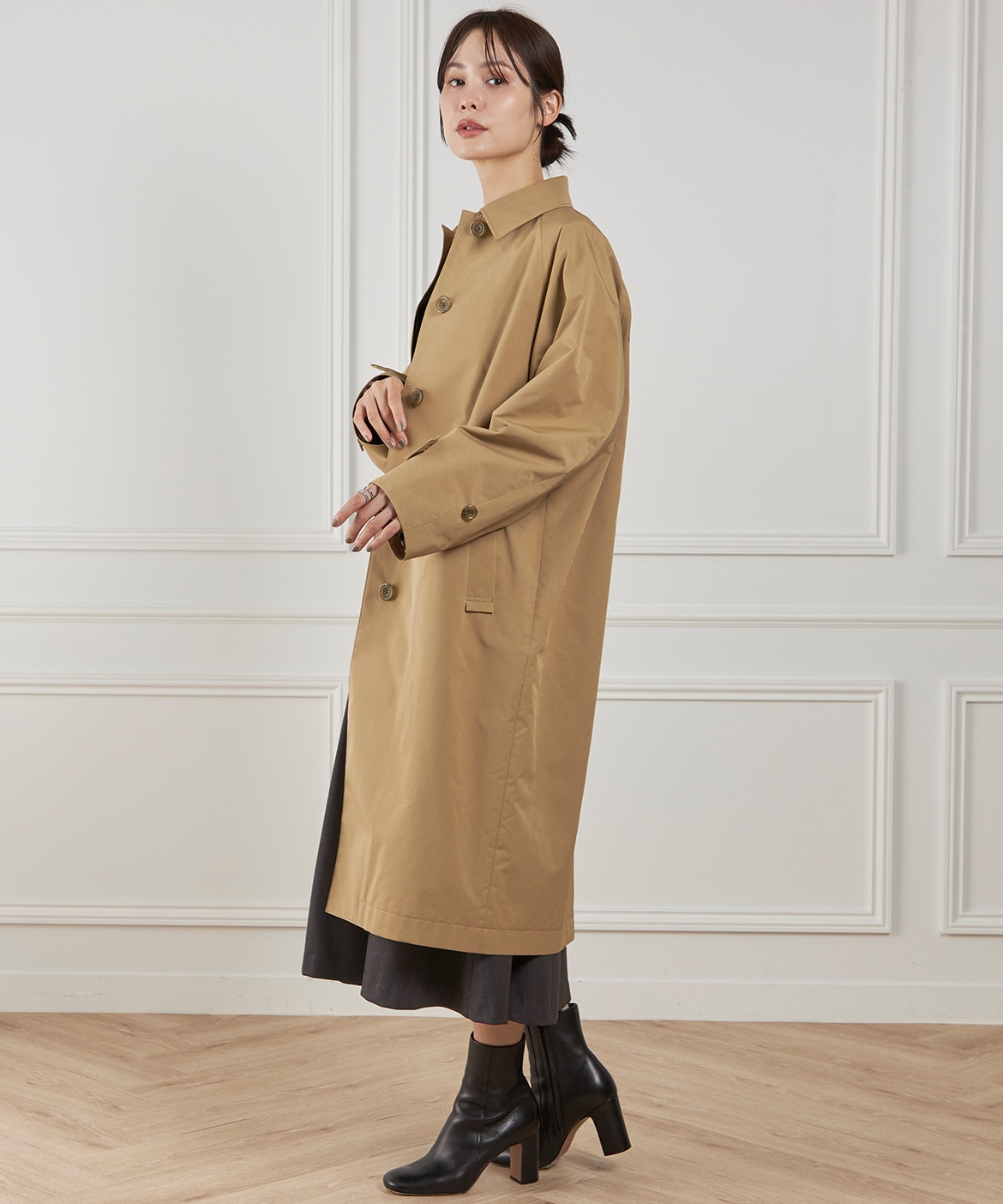 コクーンシルエットステンカラーコート《Aquascutum》｜INED（イネド