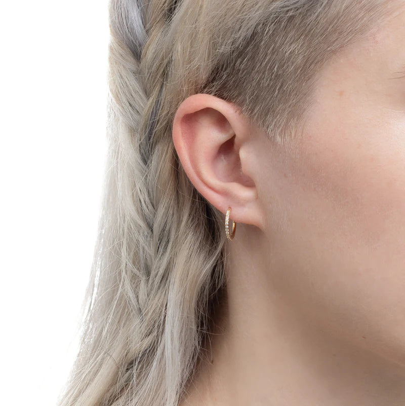 K18 MANHATTAN ダイヤモンド フープ ピアス L サイズ