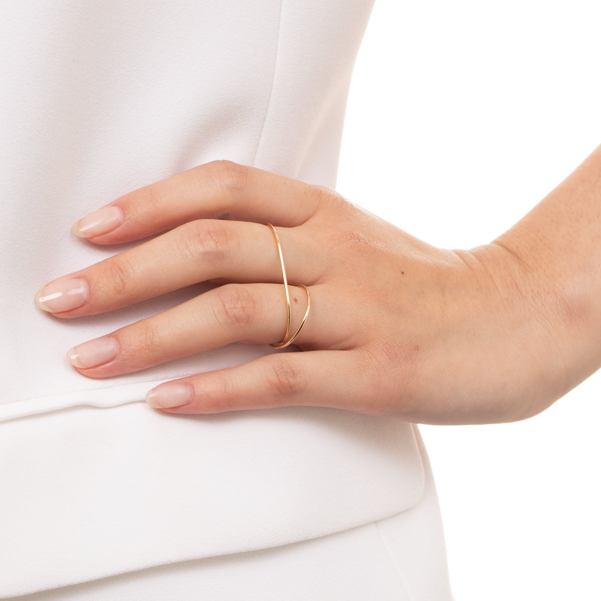 K18 ALL ABOUT BASICS ダブル フィンガー リング