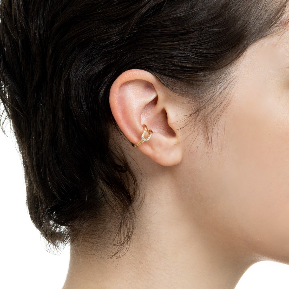 BELUGA オブロング ダイヤモンド イヤーカフ