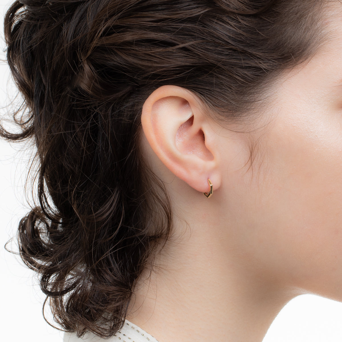 K18 MANHATTAN オクタゴン フープ ピアス