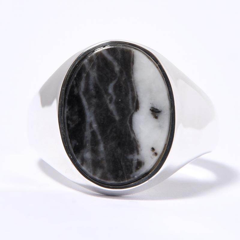 SIGNET OVAL RING(XL) / ZEBRA JASPER -SILVER- | IN ONLINE STORE
