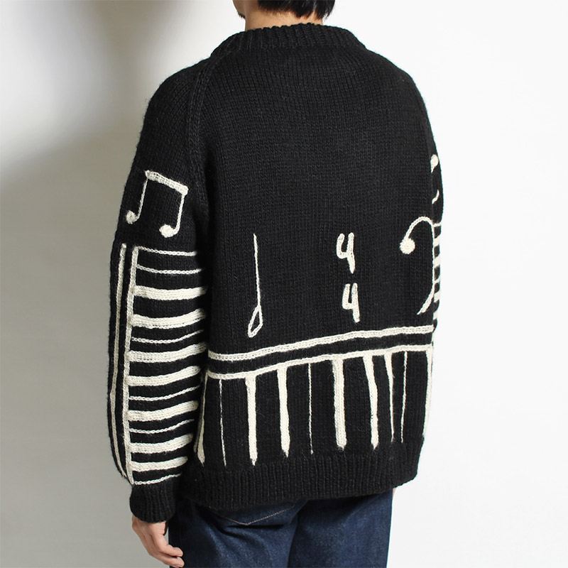 PIANO KNIT SWEATER -BLACK- | IN ONLINE STORE