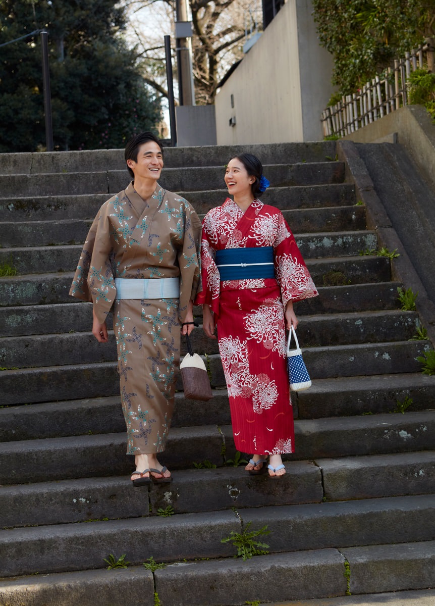 注染浴衣 七宝風車 柴色 | 男の浴衣 | やまとオンラインストア