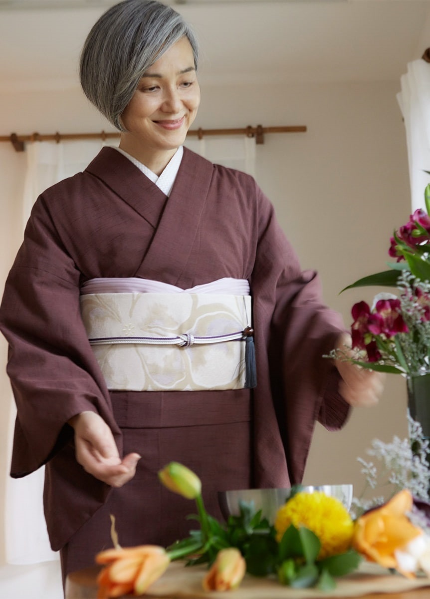 久留米絣 無地 海老茶色（お取り寄せ品） | カジュアル着物 | やまと