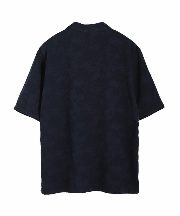 ペイズリージャカード/透かし柄オープンカラー半袖シャツ｜メンズ