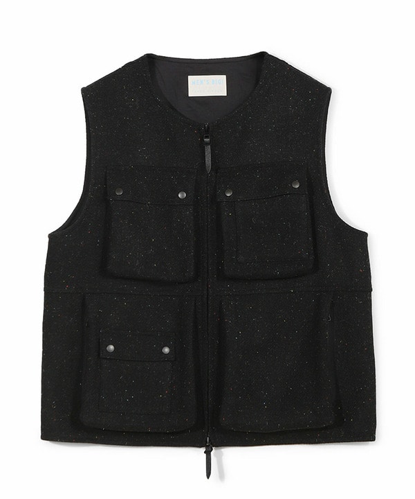 50th Anniv . 菊池武夫】HARRIS TWEED COLOR NEP VEST｜メンズ