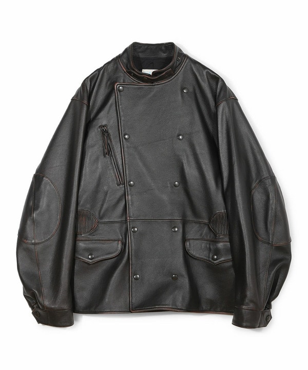 50th Anniv . 菊池武夫】AGED SHEEPSKIN LEATHER JACKET｜メンズ