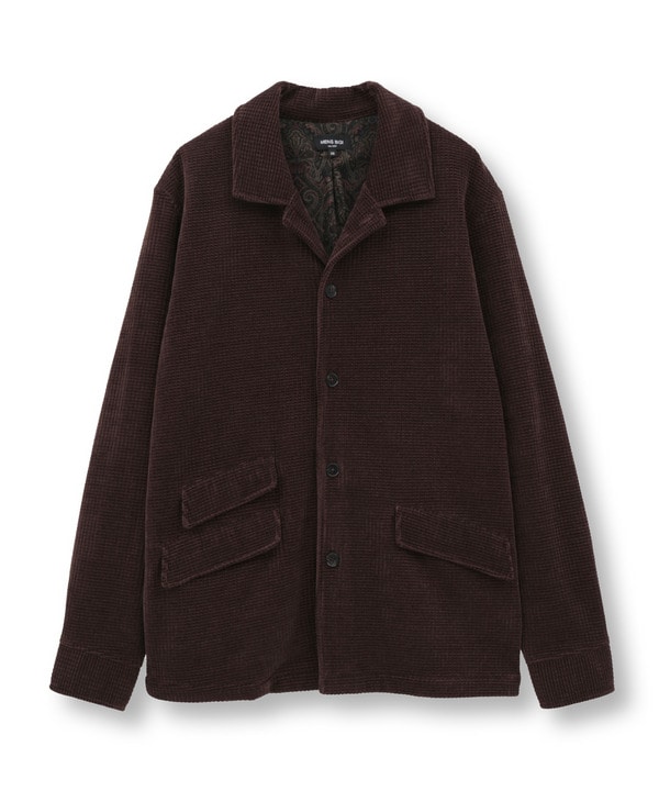 ベロア調コールワッフル カバーオールジャケット｜メンズファッション