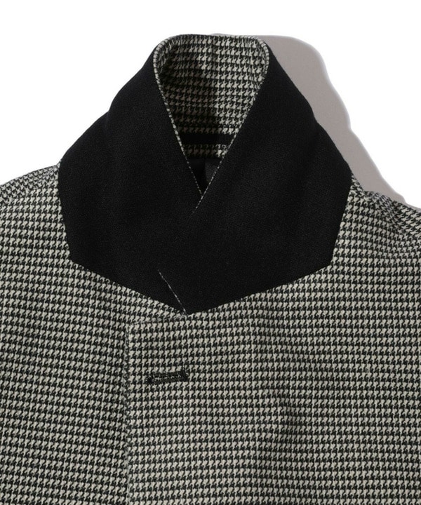 トリコットコーデュロイ千鳥格子プリントテーラードジャケット