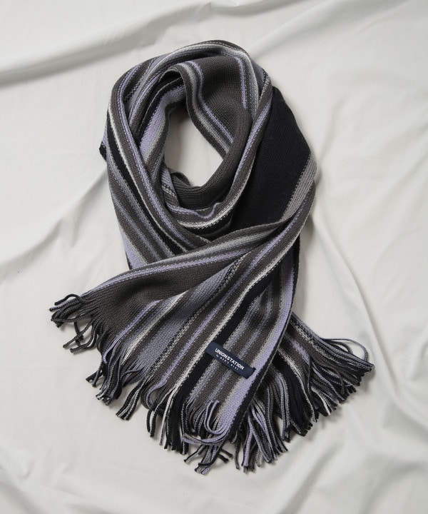 ウールブレンドマルチストライプマフラー｜メンズファッション通販