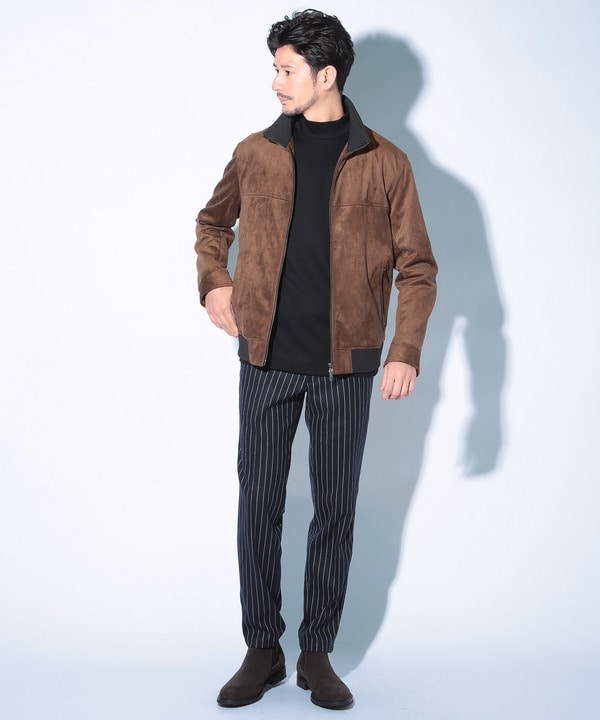 フェイクスエードスタンドカラーブルゾン｜メンズファッション通販