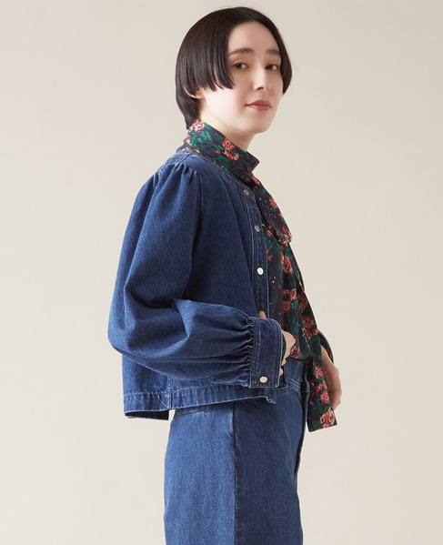 デニムノーカラージャケット（セットアップ可）｜martinique