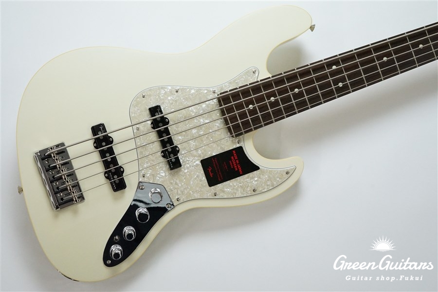 Fender Made in Japan Modern Jazz Bass V - Olympic Pearl | Green