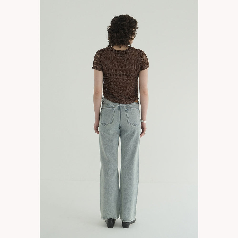 LOW WAIST SLIM DENIM PANTS -ICE BLUE- – OBLIGE