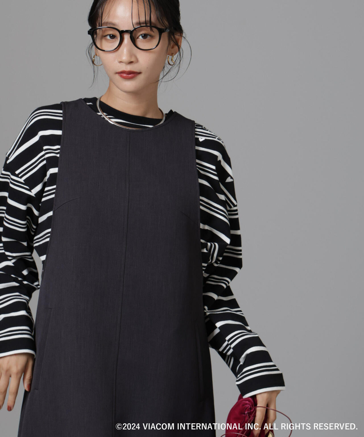 Emily in Paris × FUDGE 別注 ボーダー ロンT