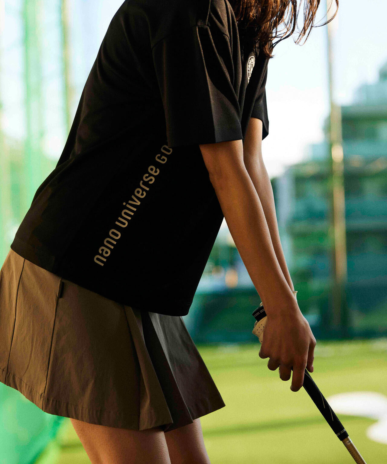 nano universe GOLF / 定番 ポロシャツ サイド ロゴ