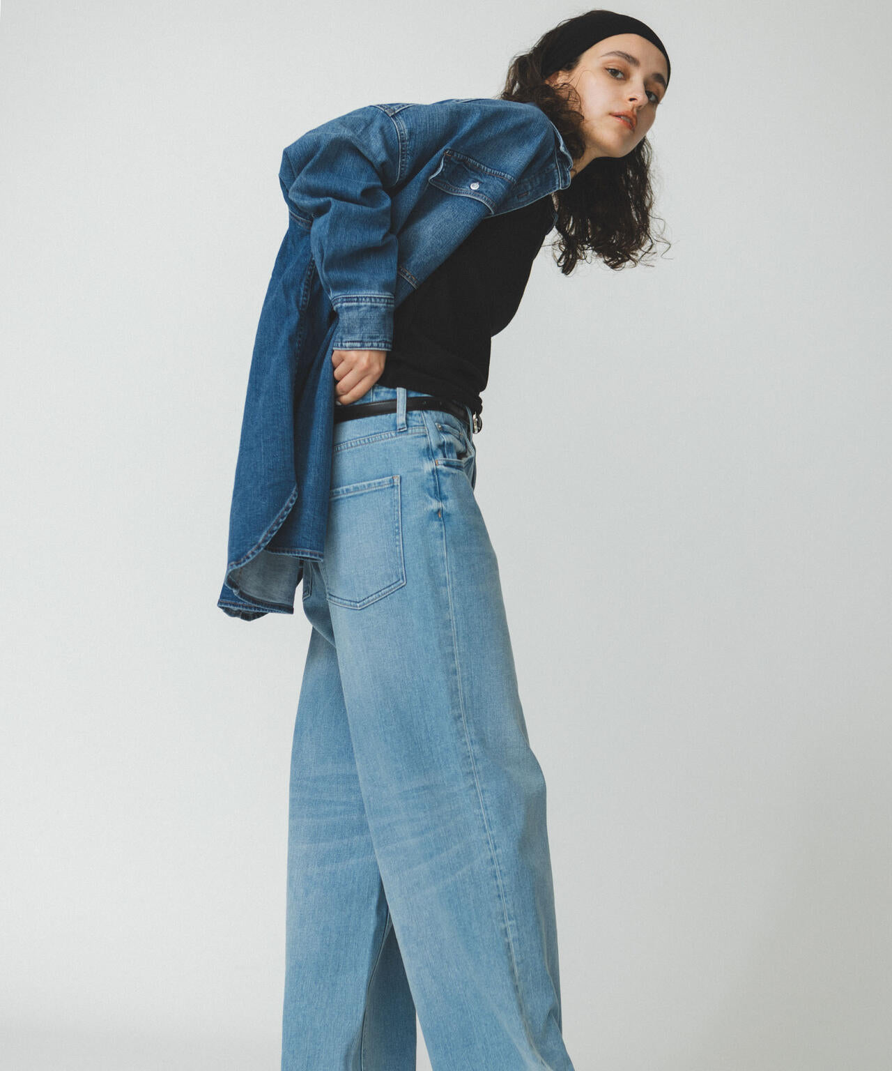 Healthy DENIM / 別注 Pink Pepper ワイド ストレート デニム L.ブルー