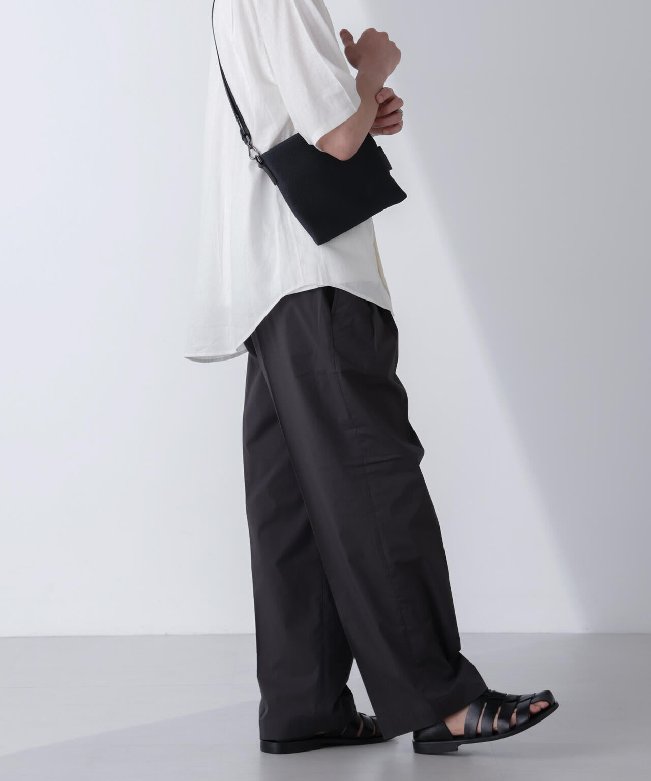 TCクールマックス ツータック スラックス ワイドシルエット