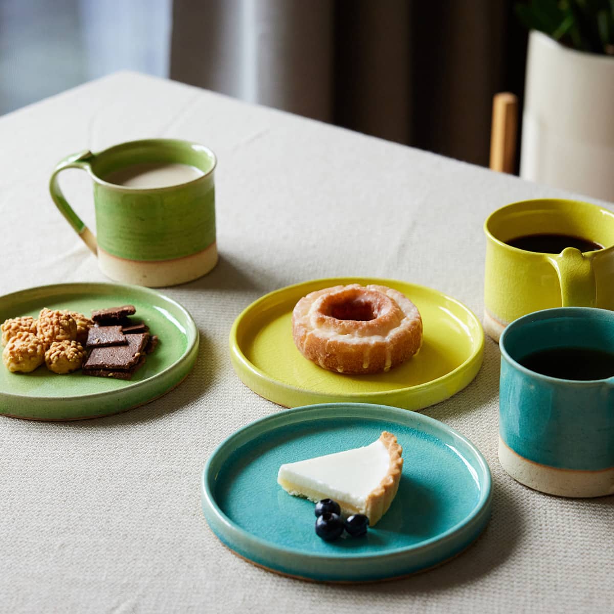 元気の出るうつわ クレイズのマグカップ＆切立皿 イエローセット