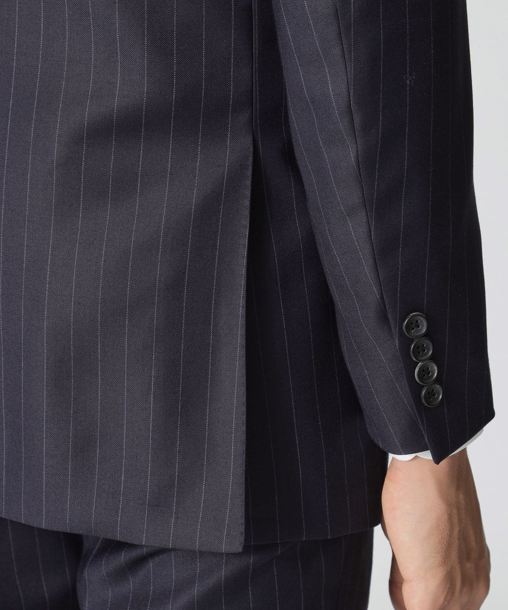 BAKER MODEL」ウール・シルク・カシミヤ三者混ピンストライプ柄スーツ