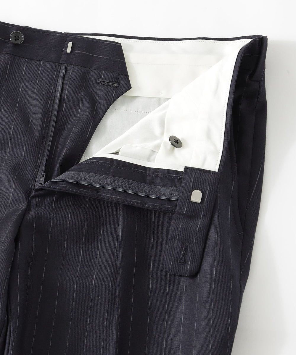 BAKER MODEL」ウール・シルク・カシミヤ三者混ピンストライプ柄スーツ