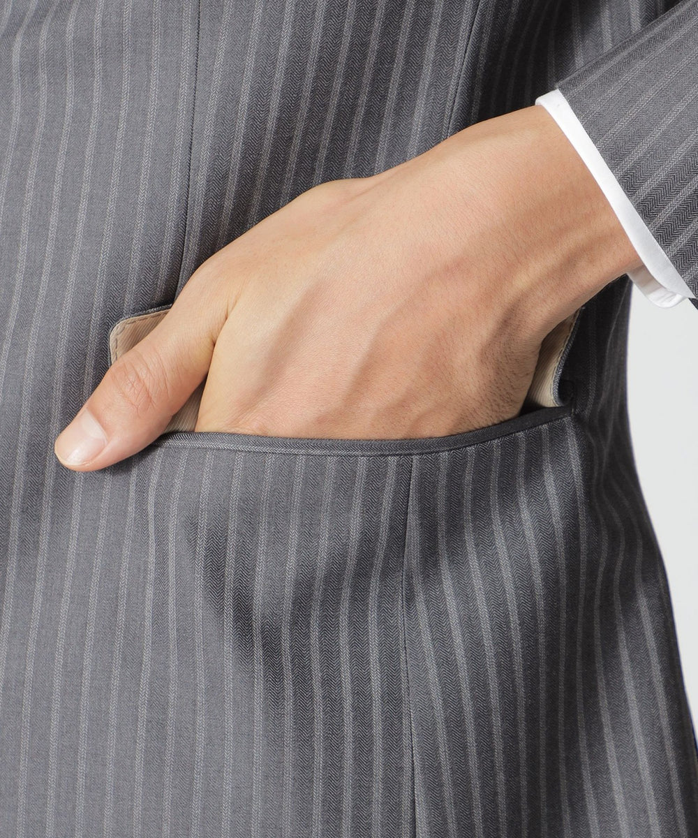 EASTGATE MODEL」 ライトグレーストライプ柄スーツ(スーツ)｜Paul