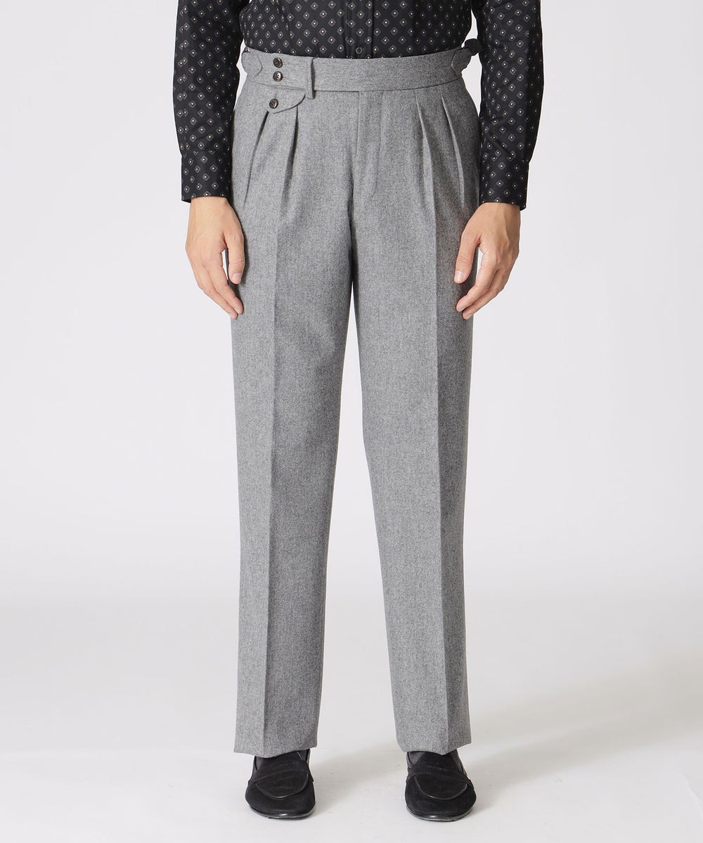 数量限定】「COLLECTION LINE」フランネルウール 2インプリーツ ワイド