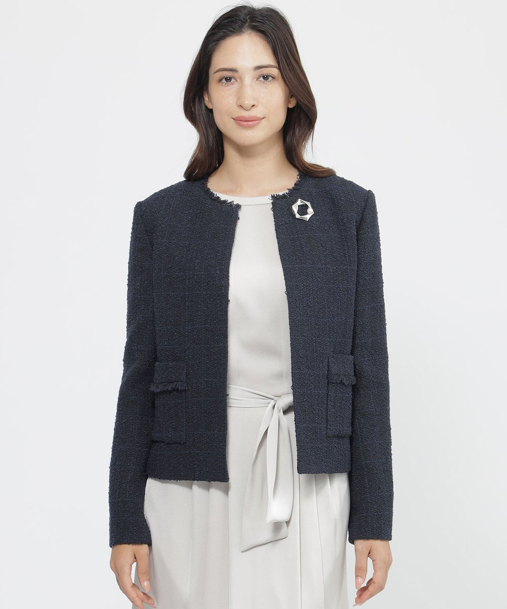 Nikkei magazine掲載】格子ラメツイード ジャケット(ジャケット)｜Paul