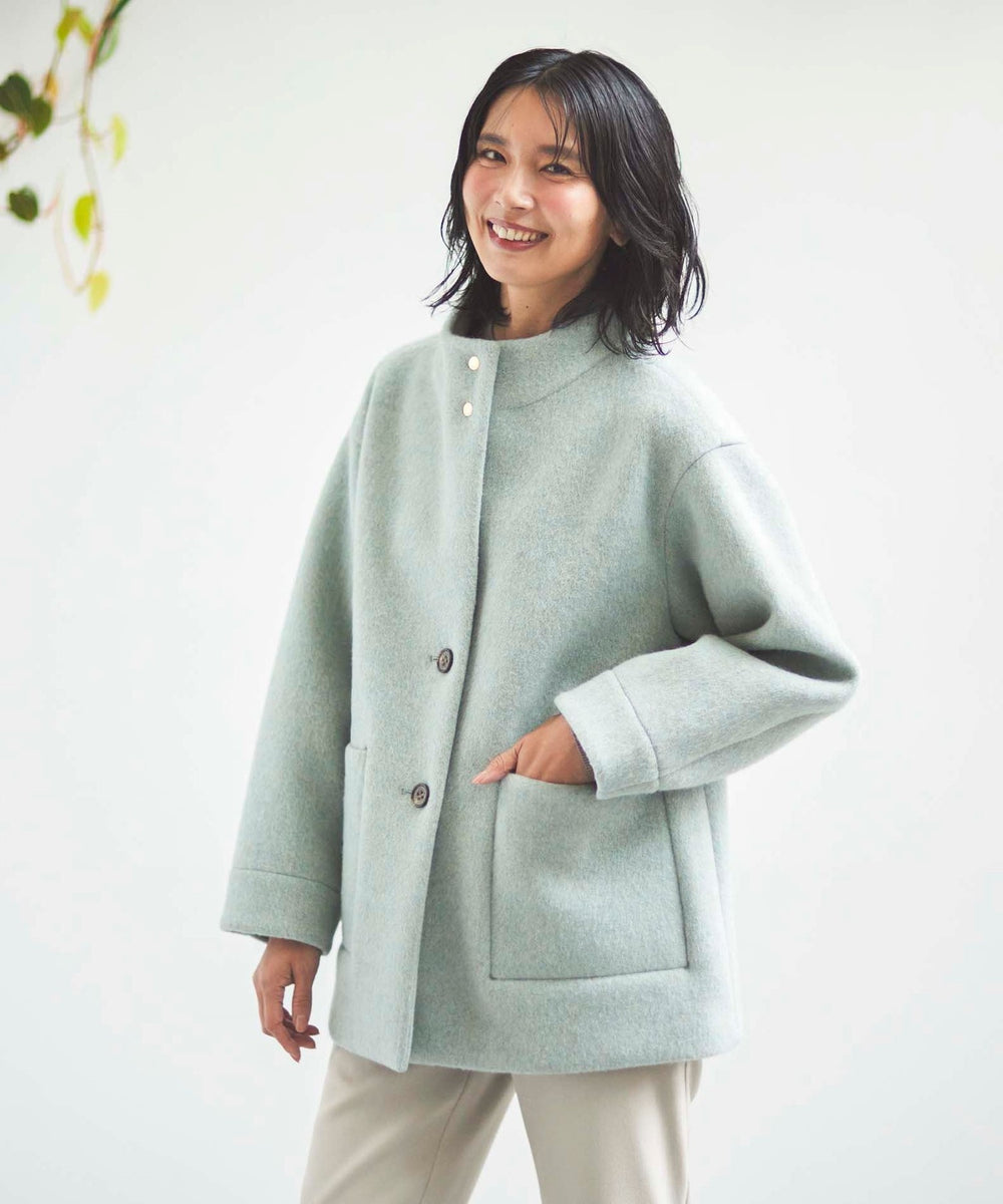 WEB・一部店舗限定】ラミネートシャギーウールコート(コート)｜EVEX by