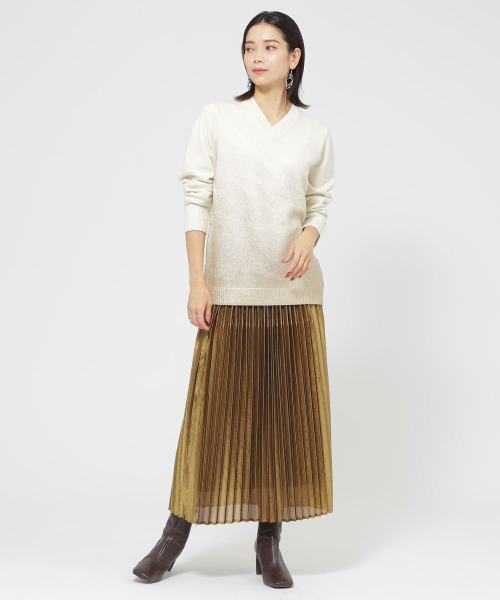 ウォッシャブル】グリッターアコーディオンプリーツスカート(スカート