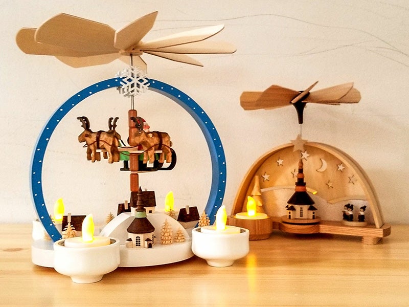 ドイツ ザイフェン グラウプナー サンタのピラミッド 木のおもちゃ