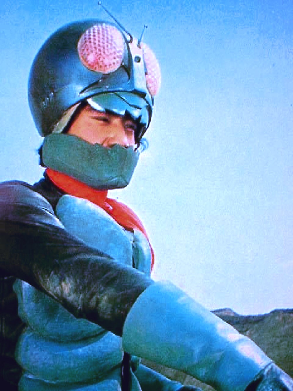 やっぱりイイ～、旧仮面ライダー1号の、衣装を着た藤岡弘さん