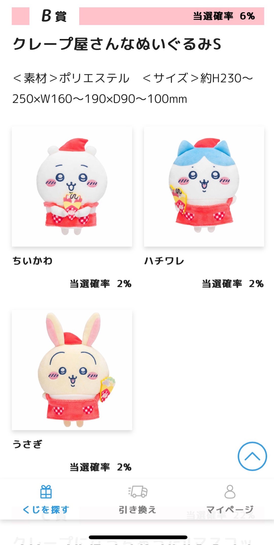 ちいかわ クレープくじ C賞 E賞 マスコットキーホルダー タオル