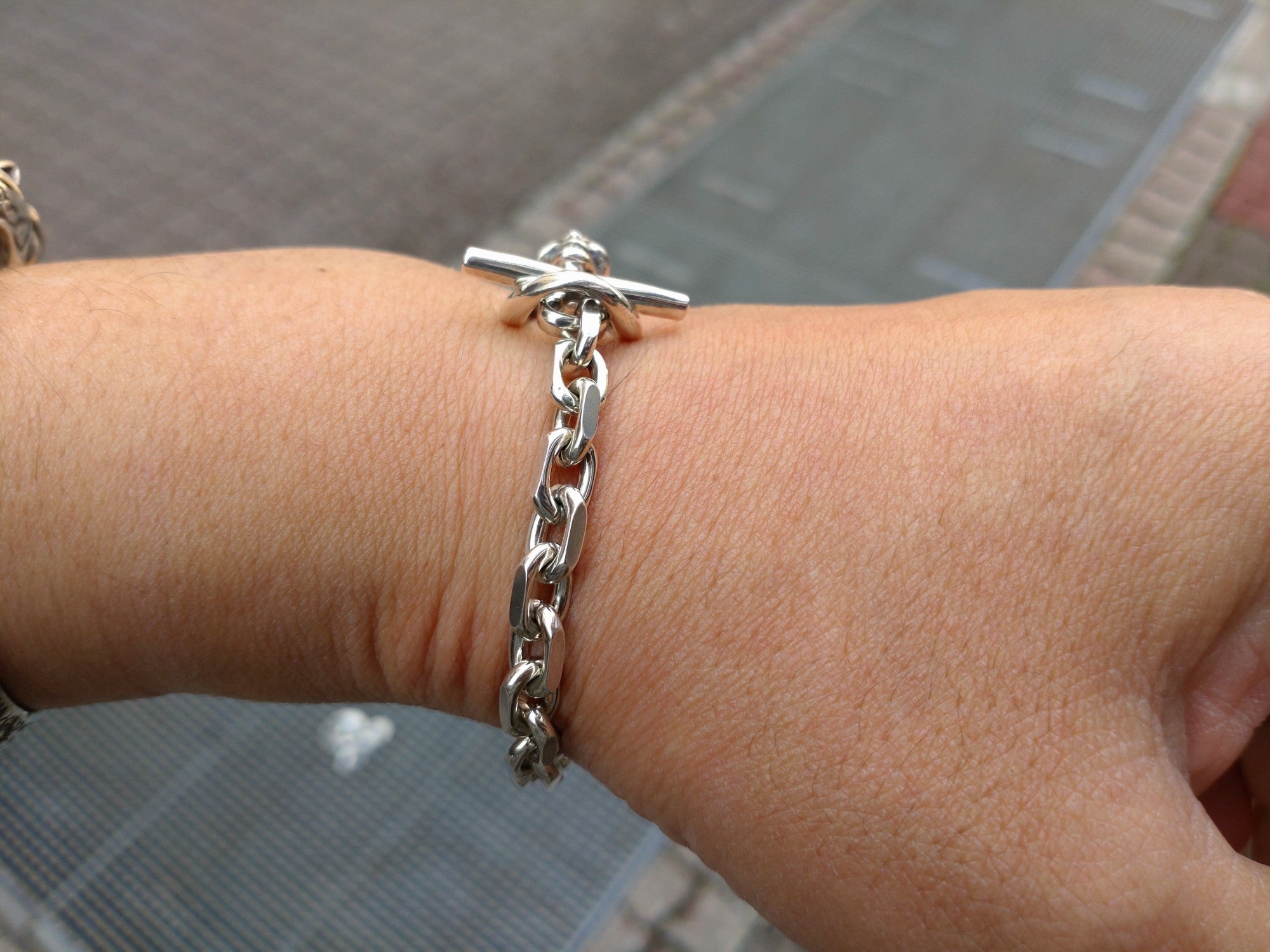 BWL / SQUARE CHAIN LINK w/ANIMAL HEAD BRACELET | BILL WALL LEATHER