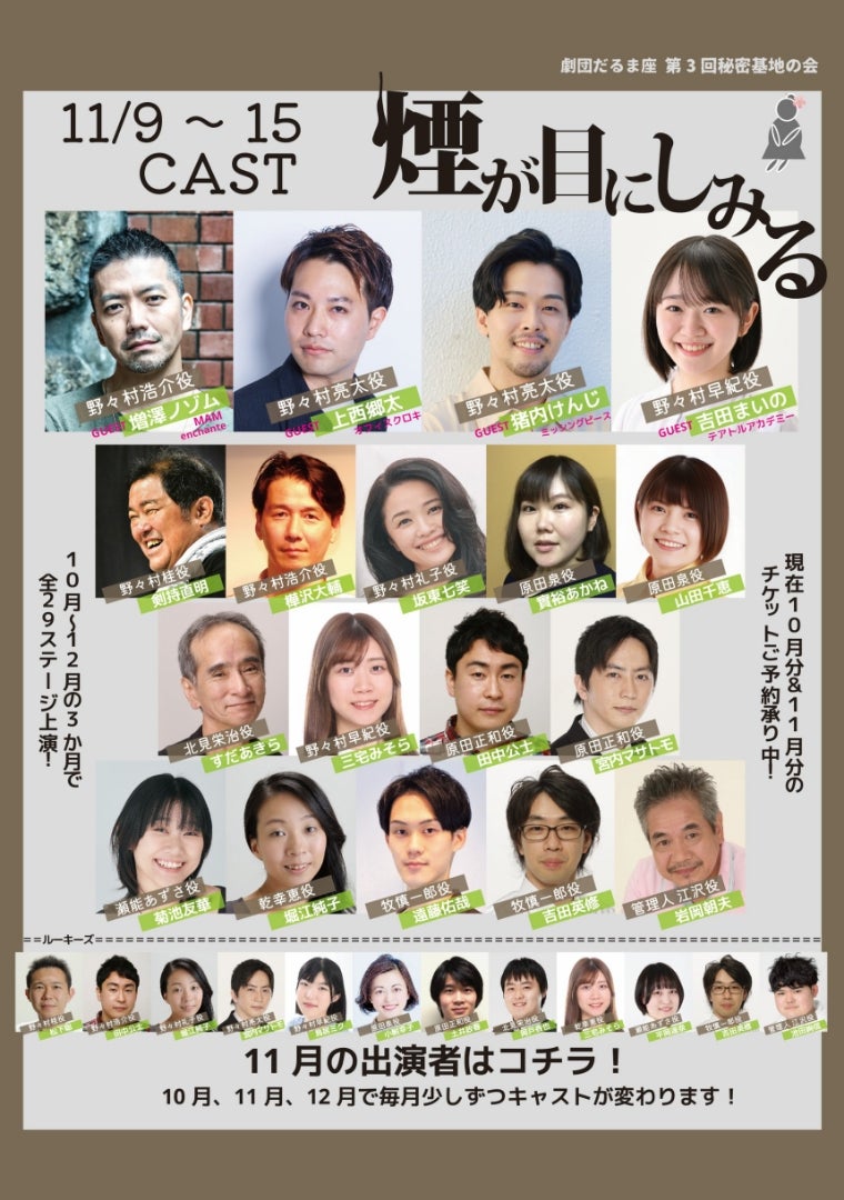 劇団だるま座 煙が目にしみる アトリエだるま座 荻窪 | だいたい大丈夫。