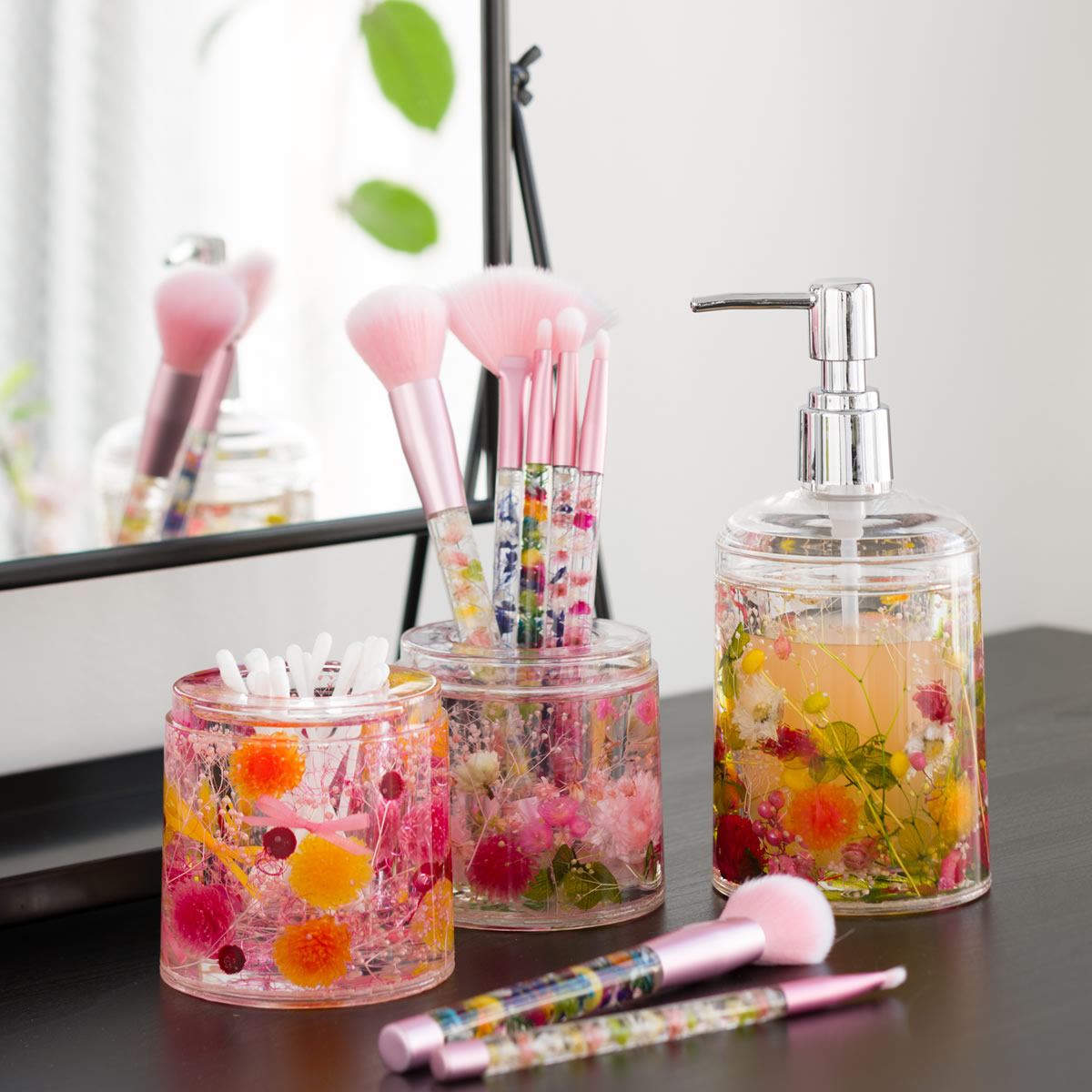 アクリルデザインケース/ハーバリウム3wayディスペンサー(歯ブラシ立て