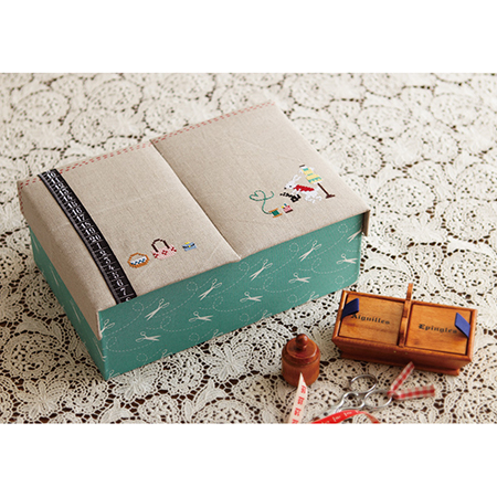 NBK日本紐釦貿易/カルトナージュ紙セット 2段ソーイングボックス/CTN36