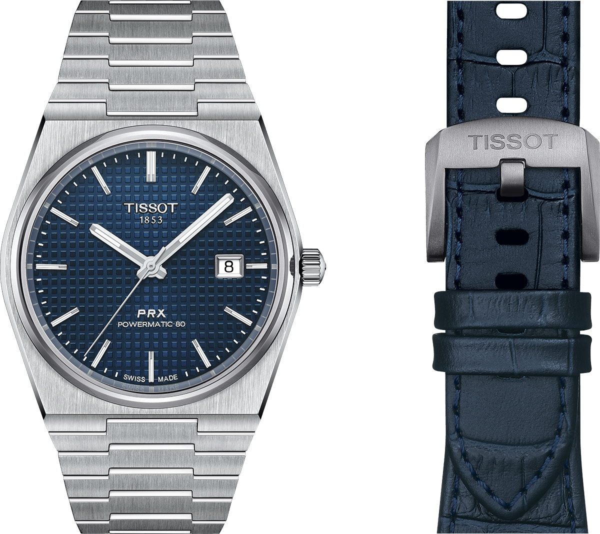 1本で2通り使える！レザーストラップとメタルブレスレットを交換できる